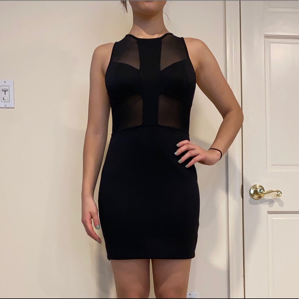 Black mesh dress